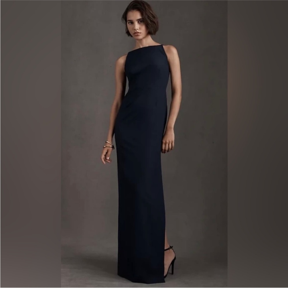 BHLDN Marta Crepe Maxi Dress in Midnight Blue - Size 10 NWOT